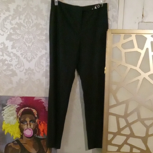 Casual Corner Silver and Black Straight Leg Pants - Picture 2 of 8